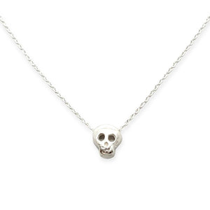 Necklace - Open-Eyed Tiny Skull in Sterling Silver by Michelle Chang