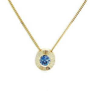 Necklace - Medium Aurora in Blue Sapphire and 14k Yellow Gold by Corey Egan