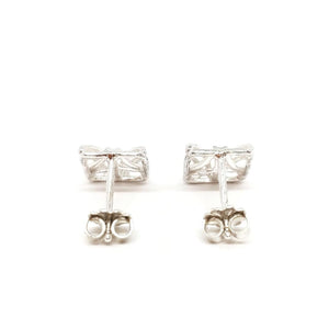 Earrings - Studs - Mini Square Openwork Argentium Silver by Jen Surine