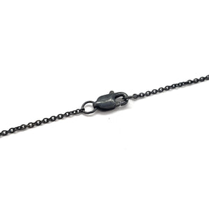 Necklace - Vertical Herkimer in Oxidized Sterling Silver by Stórica Studio