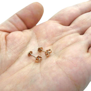 Earrings - Micro Fragment Studs in 14k Rose Gold and Diamond by Corey Egan