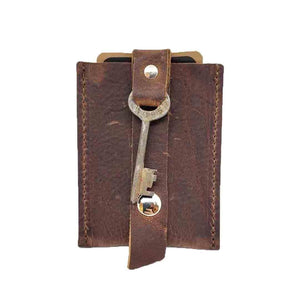 Wallet - Mahogany - Key Pop-Up Leather Wallet by Divina Denuevo