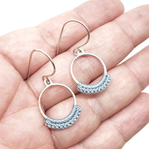 Earrings - Slate Gray Sterling Chica French Hook by Twyla Dill