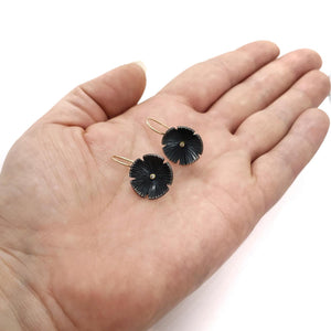 Earrings – Lily Pad Drops in Black by Susan Mahlstedt