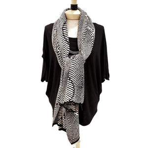 Wrap - Forest Fern in Black and Cream by Liamolly