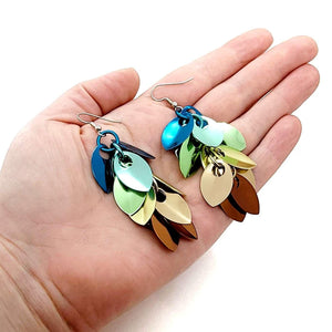 Earrings - Long Leafy Cascade in Magical Woodland by Rebeca Mojica