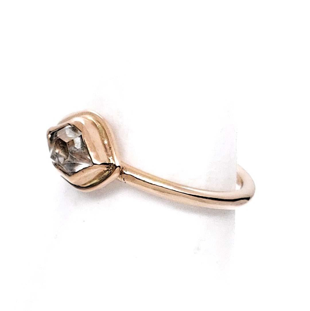 Ring - Size 5 - Glacier Mini Horizontal Herkimer in 14k Rose Gold by Storica Studio