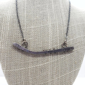Necklace - All Pinned Up Horizontal Askew Titanium Sterling by Taviametal