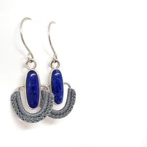 Earrings - OOAK Slate Lapis Sterling Arcos by Twyla Dill