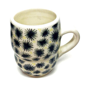 Mug - Large in Starbursts with Yellow Accents by Britt Dietrich Ceramics