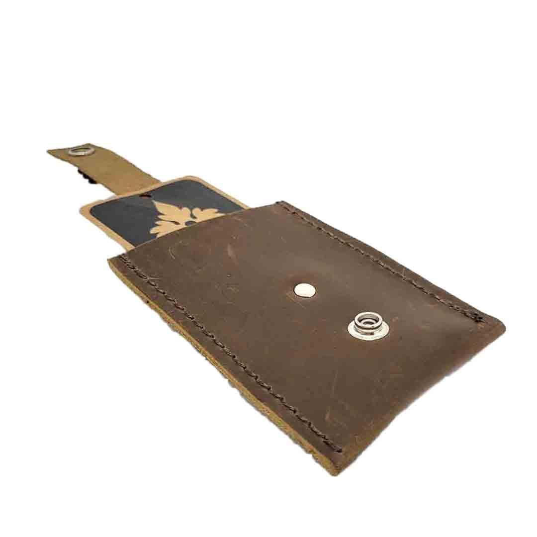 Wallet - Tan Brown - Key Pop-Up Leather Wallet by Divina Denuevo