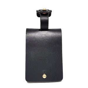 Travel – Luggage Tag in Smooth Black Leather by Woolly Made