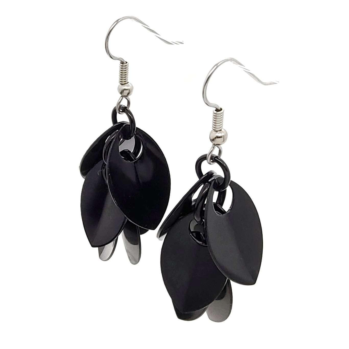 Earrings - Short Leafy Cascade (Black) by Rebeca Mojica