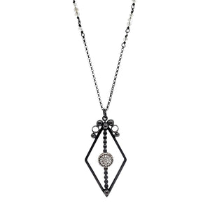 Necklace - Pavé Diamond Open Frame Pendant in Sterling Silver by 314 Studio