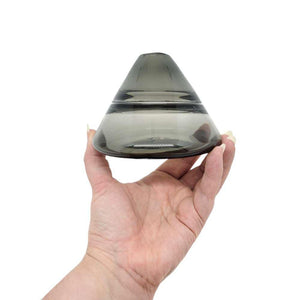 Bud Vase - Petite Cone in Smoke Gray Glass by Dougherty Glassworks