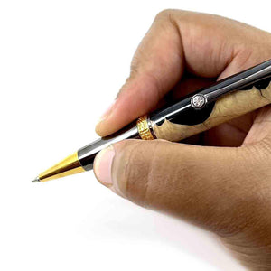 Pen - Classic Twist - Raven (Black Resin Maple Wood) by Embark Wood