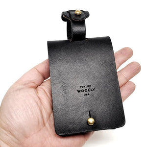 Travel – Luggage Tag in Smooth Black Leather by Woolly Made