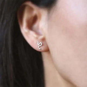 Earrings - Asymmetric Snake Studs in Sterling Silver by Michelle Chang