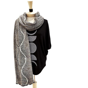 Wrap - Forest Fern in Black and Cream by Liamolly