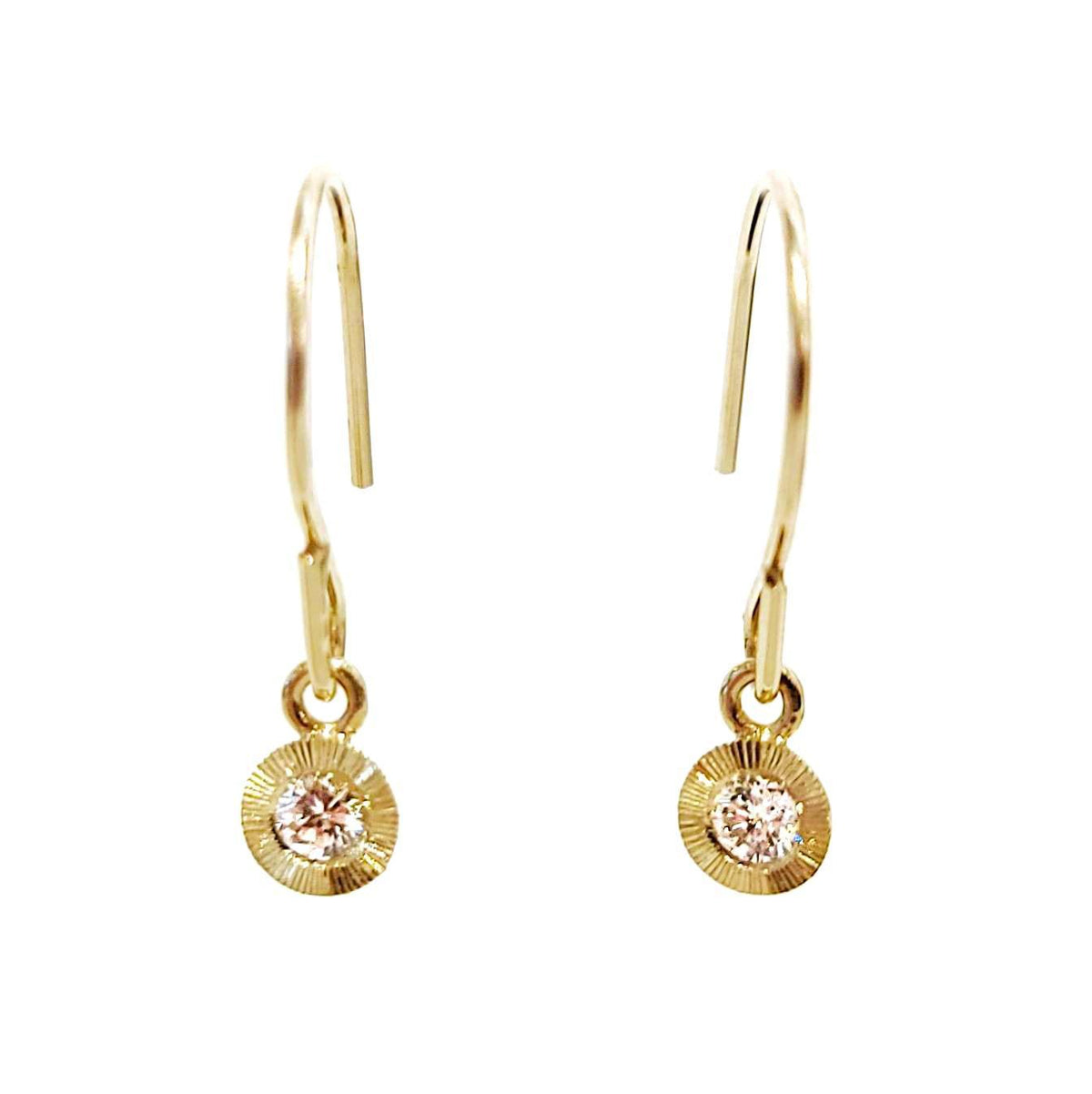Earrings - Aurora Drops (14k Yellow Gold, Diamond) by Corey Egan