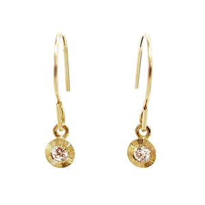 Earrings - Aurora Drops in 14k Yellow Gold and Diamond by Corey Egan