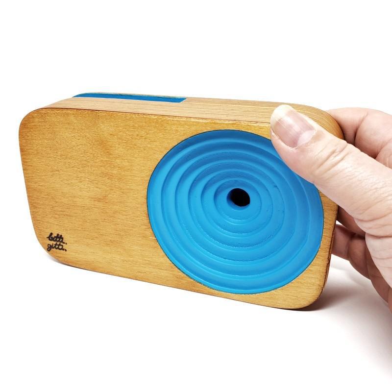 Wooden Sound System - BizViz Blue Speaker by Bitti Gitti Design Workshop