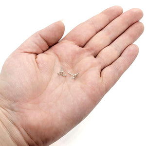 Earrings - Asymmetric Snake Studs in Sterling Silver by Michelle Chang