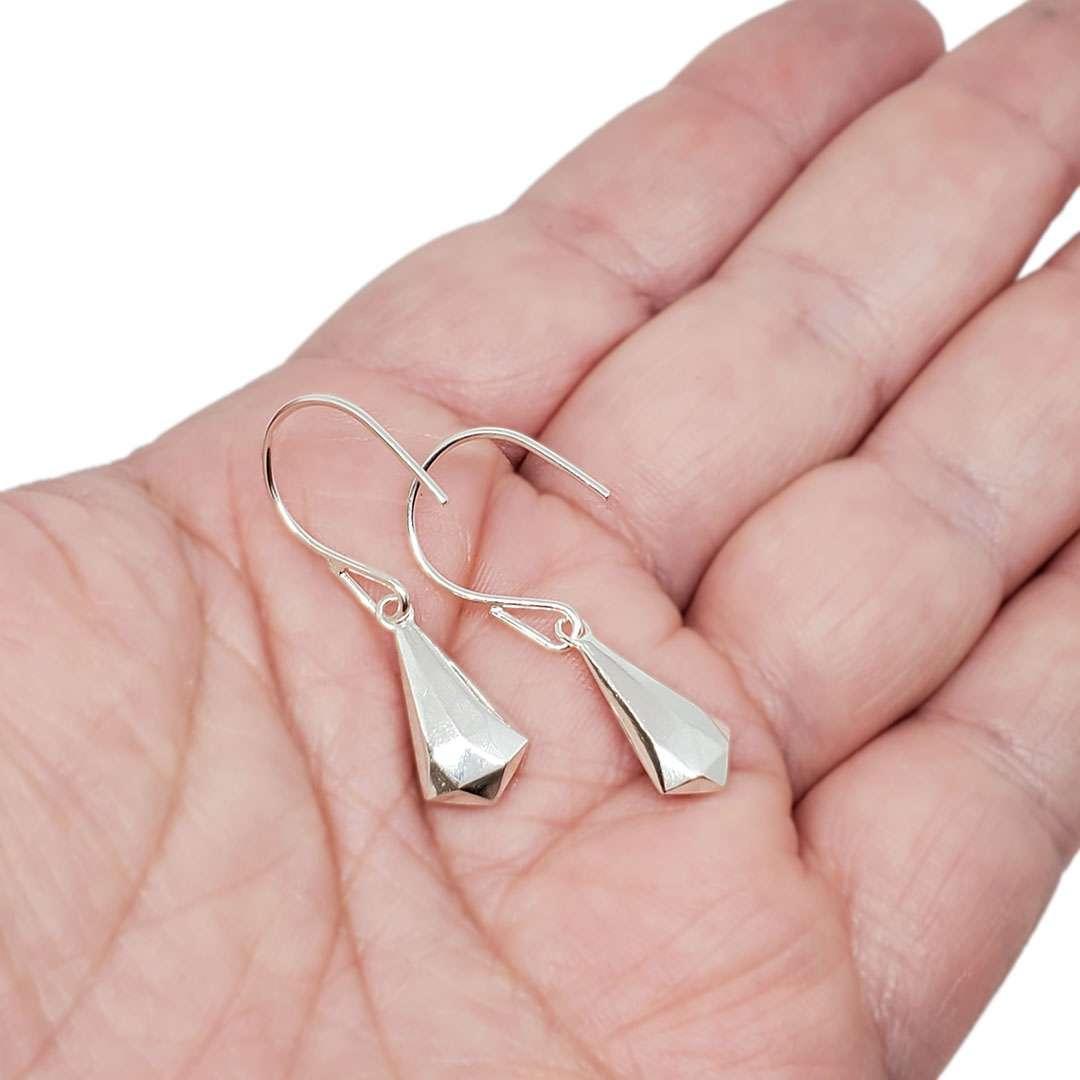 Earrings - Crystal Fragment Drops (Sterling Silver, Diamond) by Corey Egan