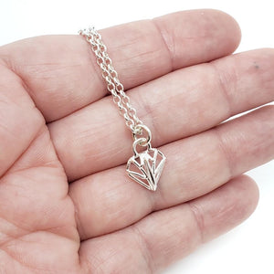 Necklace - Mini Heart Openwork Pendant Argentium Silver by Jen Surine