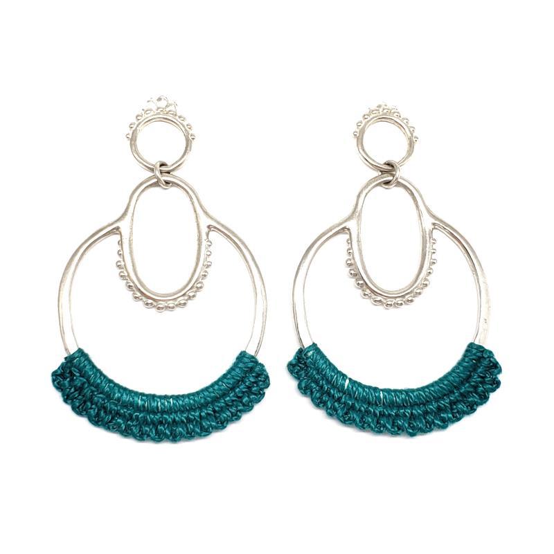 Earrings - Turquoise Sterling Suna Stud Dangles by Twyla Dill