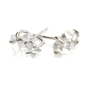 Earrings - Classic 8-9mm Herkimer Studs in Bright Sterling Silver by Stórica Studio