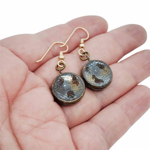 Earrings - Small Circle Drops in Earth by Dandy Jewelry