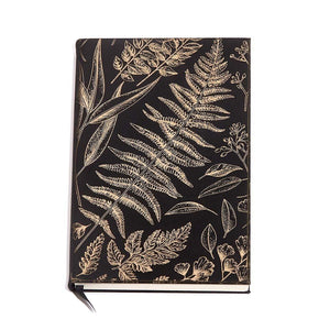 Journal - Fern in Black and Gold by Lucca