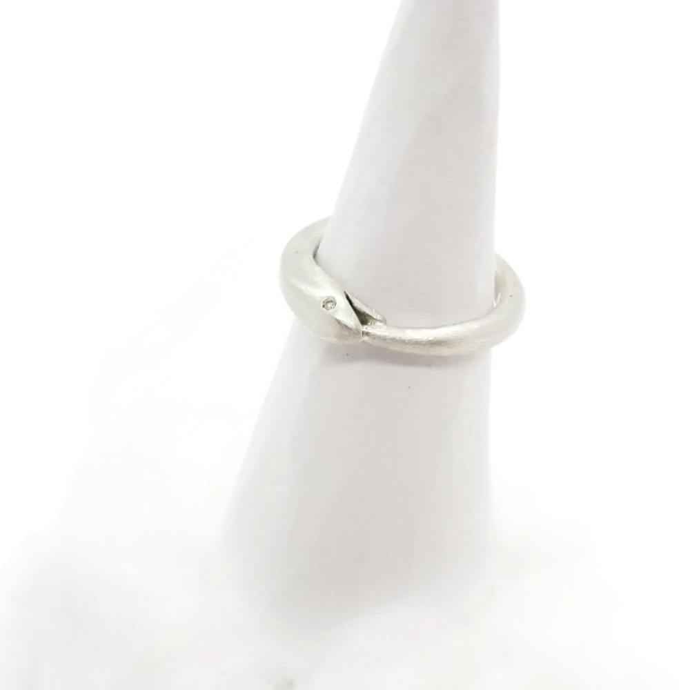 Ring - Diamond-Eyed Ouroboros Snake in Sterling Silver by Michelle Chang