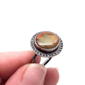 Ring - Size 8.25 - OOAK Ammolite Ring in Sterling Silver by Allison Kallaway