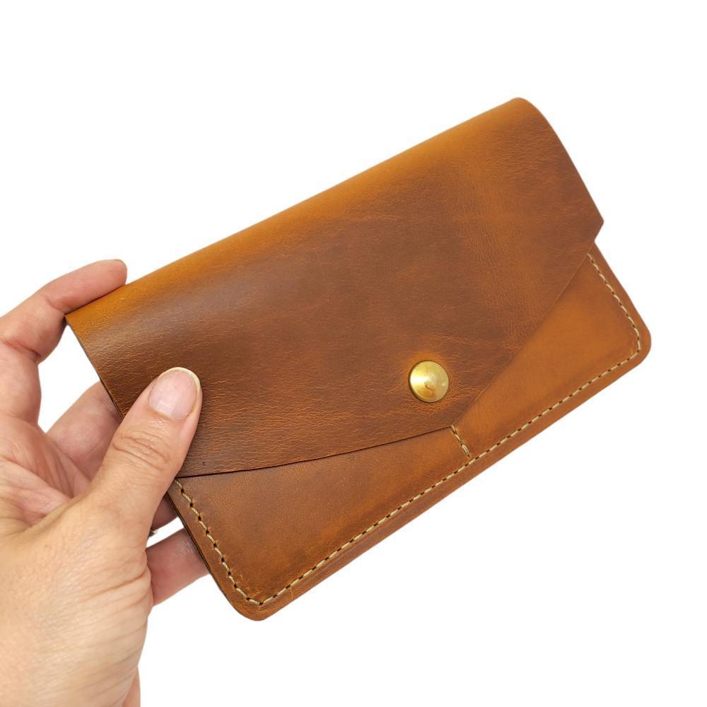 Envelope Wallet - Small Whiskey (gold hardware) by Dunole