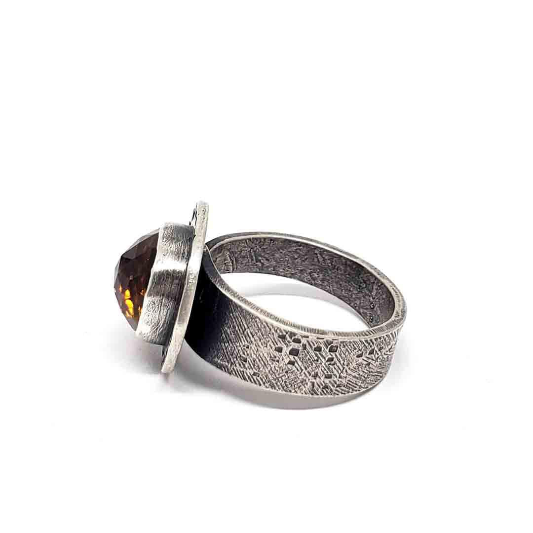 Ring - Size 8.25 - OOAK Citrine Ring in Sterling Silver by Allison Kallaway
