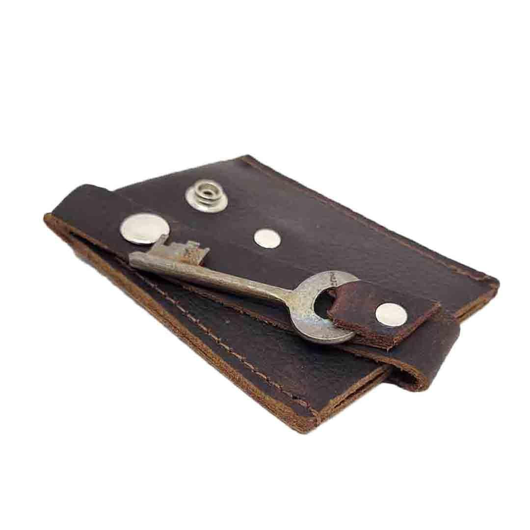Wallet - Espresso - Key Pop-Up Leather Wallet by Divina Denuevo