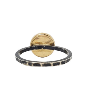 Ring - Size 5, 8 (Custom Sizing Available) - 10mm Pavé Diamond on Hammered Band in 14k Gold and Sterling Silver by 314 Studio