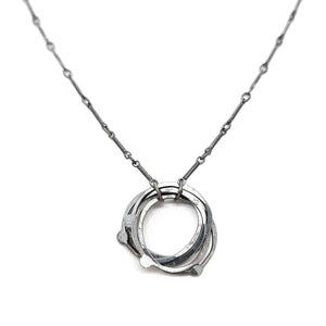 Necklace - Tree Ring Tiny in Oxidized Sterling Silver by Allison Kallaway