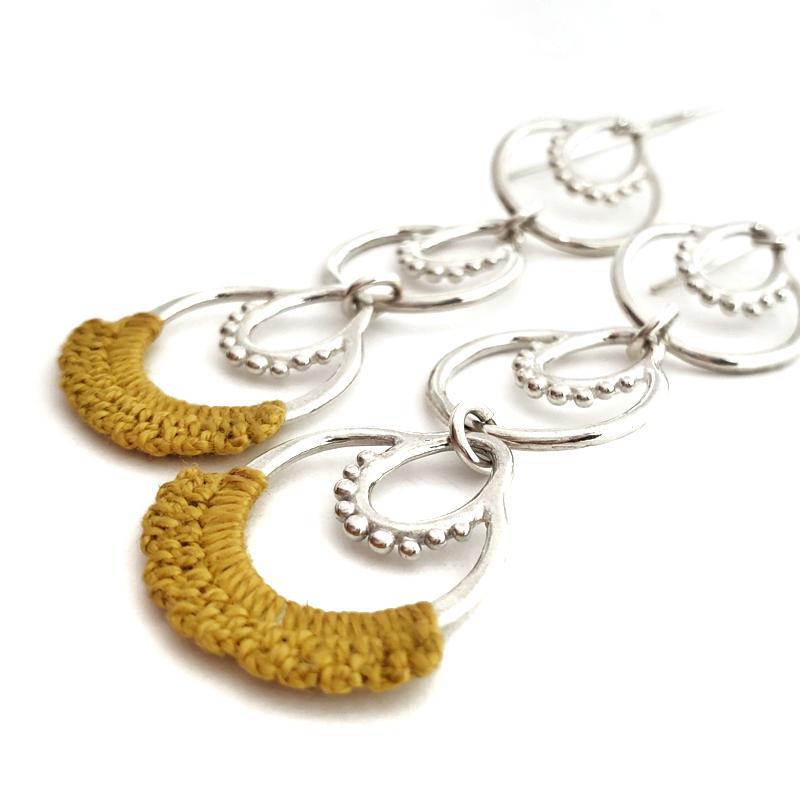 Earrings - Mustard Sterling Athra French hook by Twyla Dill
