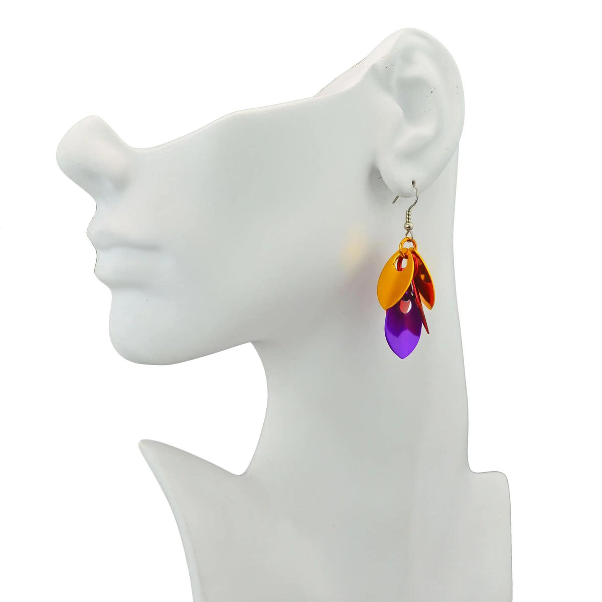 Earrings - Short Leafy Cascade (Sunset) by Rebeca Mojica