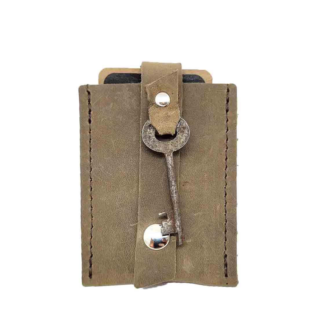 Wallet - Sand - Key Pop-Up Leather Wallet by Divina Denuevo