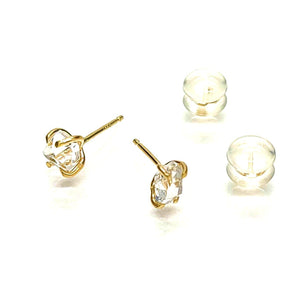 Earrings - Classic 5-6mm Herkimer Studs in 14k Yellow Gold by Storica Studio