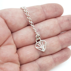 Necklace - Mini Heart Openwork Pendant Argentium Silver by Jen Surine