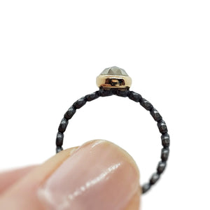 Ring - Size 7 - 6mm Pyrite on Beaded Band in 14k Gold and Sterling Silver by 314 Studio