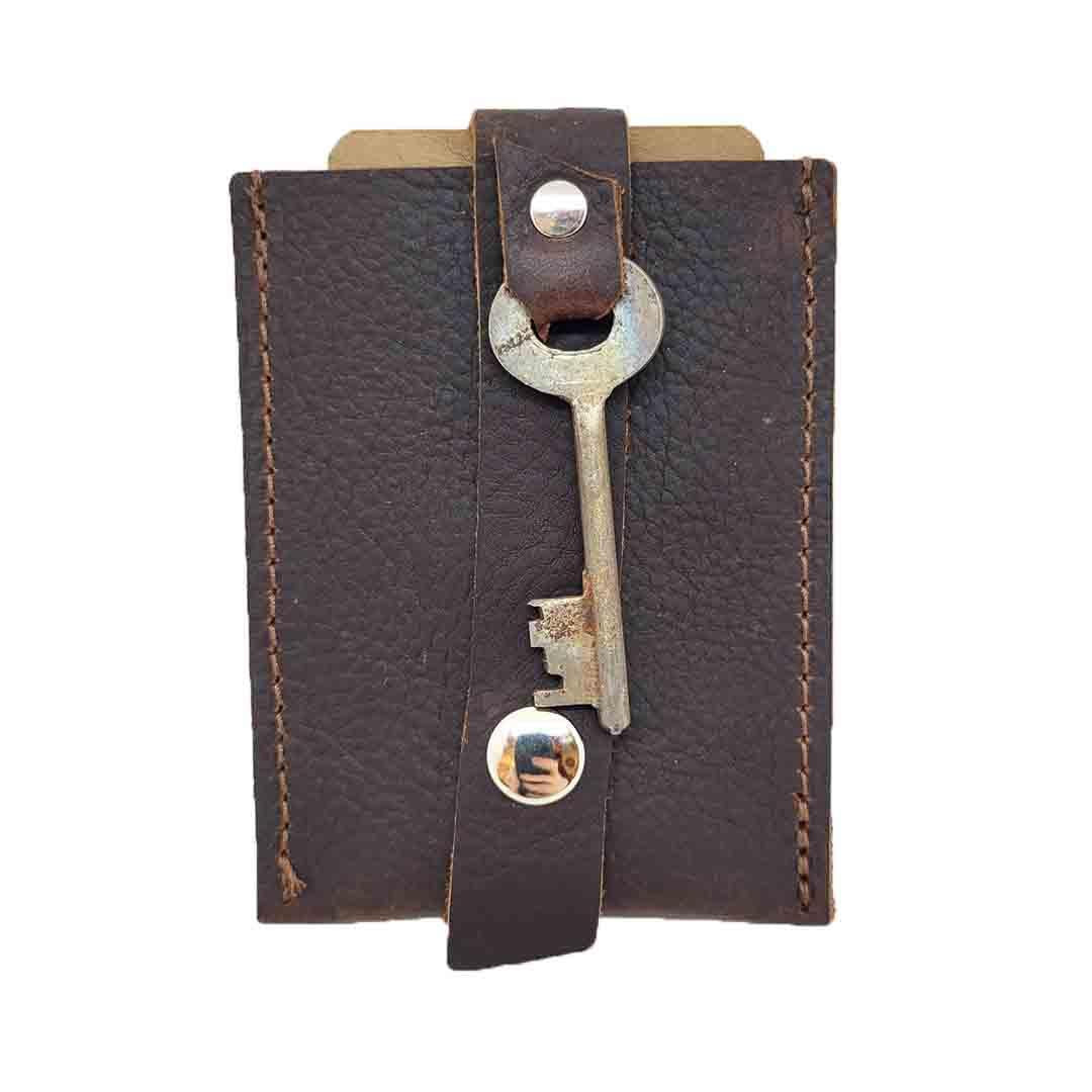 Wallet - Espresso - Key Pop-Up Leather Wallet by Divina Denuevo