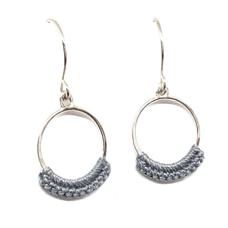 Earrings - Slate Gray Sterling Chica French Hook by Twyla Dill