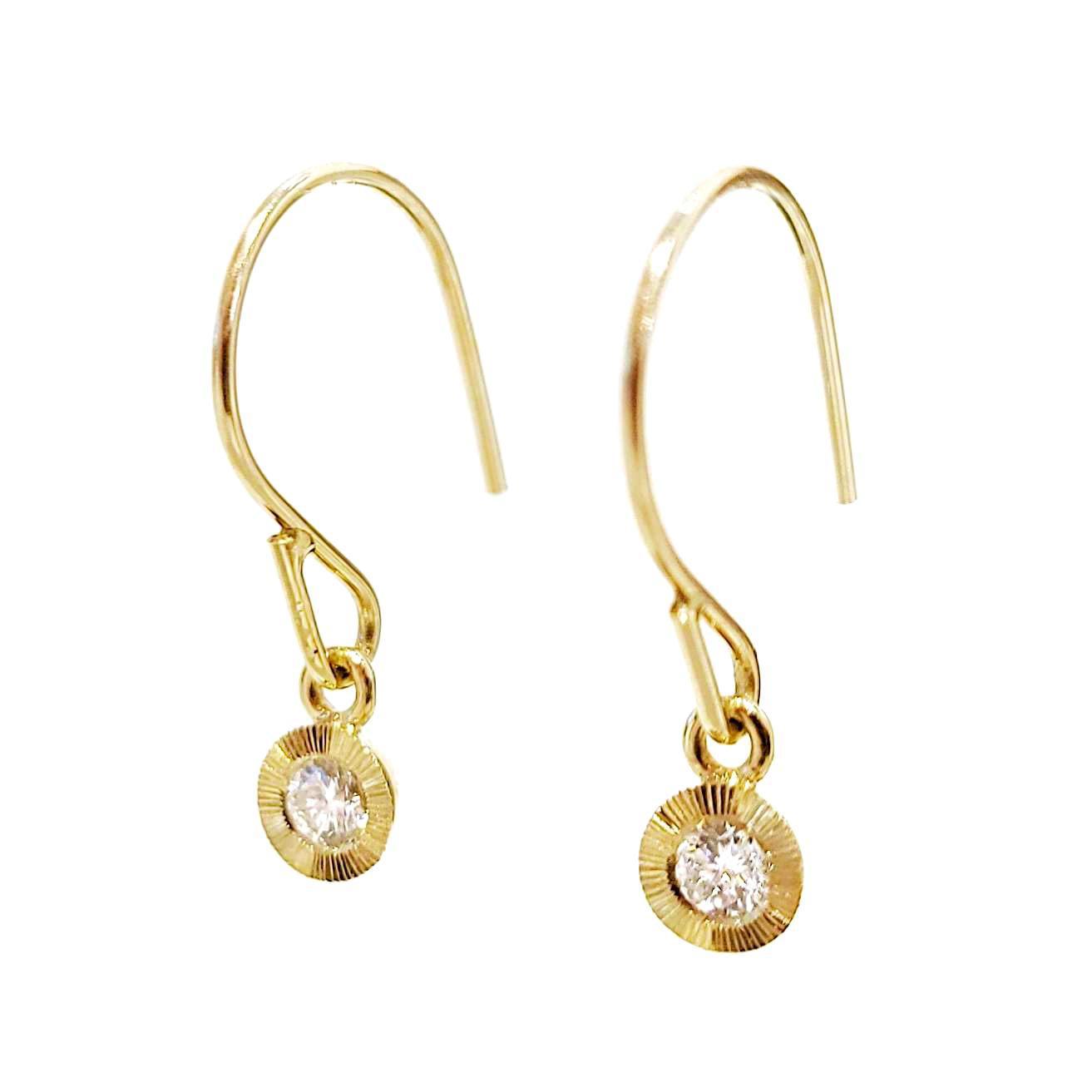 Earrings - Aurora Drops in 14k Yellow Gold and Diamond by Corey Egan