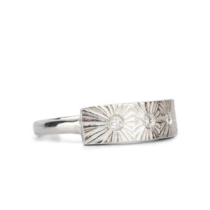 Ring - Size 6, 7 (Custom Sizing Available) - Nova in Bright Sterling Silver and Diamond by Corey Egan